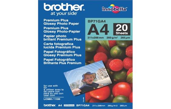 765245 Brother BP71GA4 Papir Brother A4 260g glanset (20) 